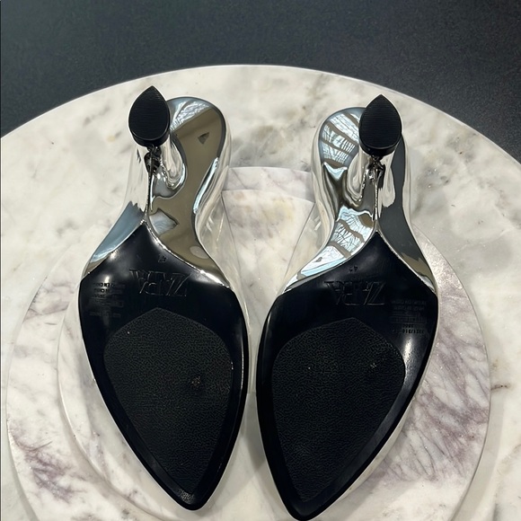 Zara Vinyl Silver Wedge Sandal - Picture 9 of 9